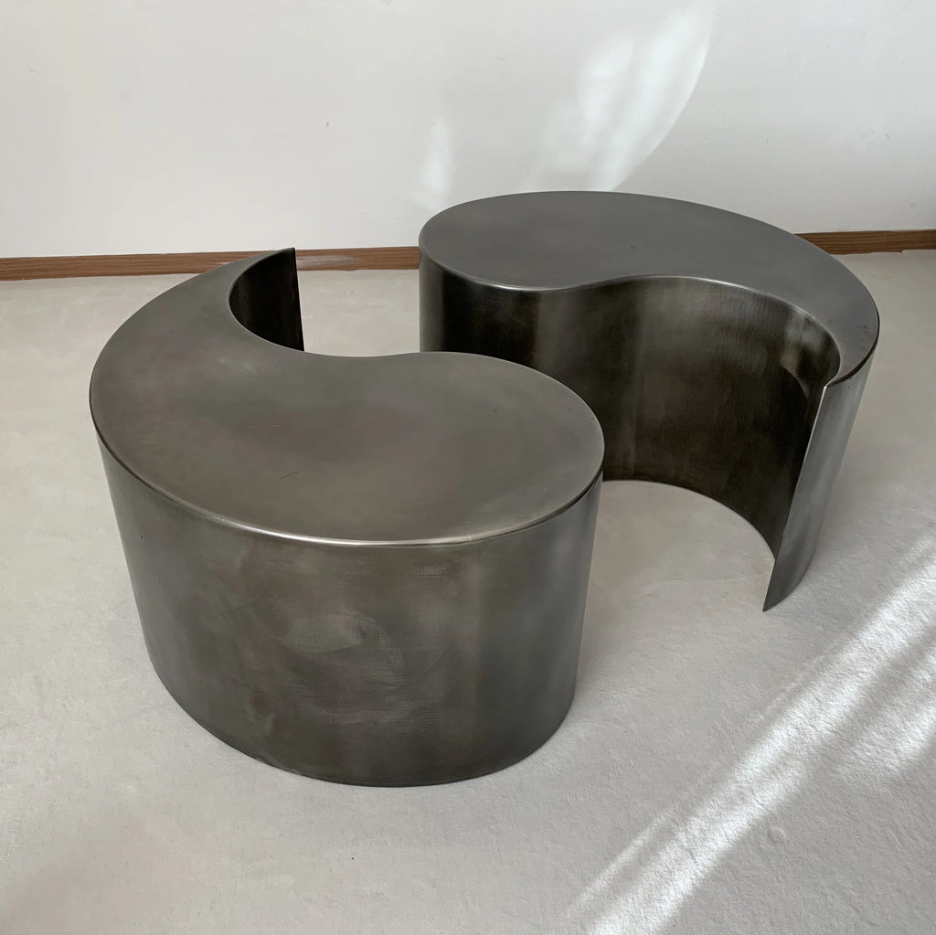 Runder Couchtisch Tao, Rohstahl Ying Yang