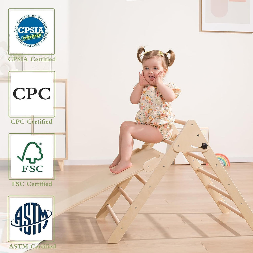 Struttura da arrampicata per fagiolo gigante Indoor, Parco giochi interno di medie dimensioni, Struttura da arrampicata per bambini da 2 a 5 anni, Giocattolo da arrampicata 8 in 1 per bambini con scivolo, parete da arrampicata, corda da arrampicata