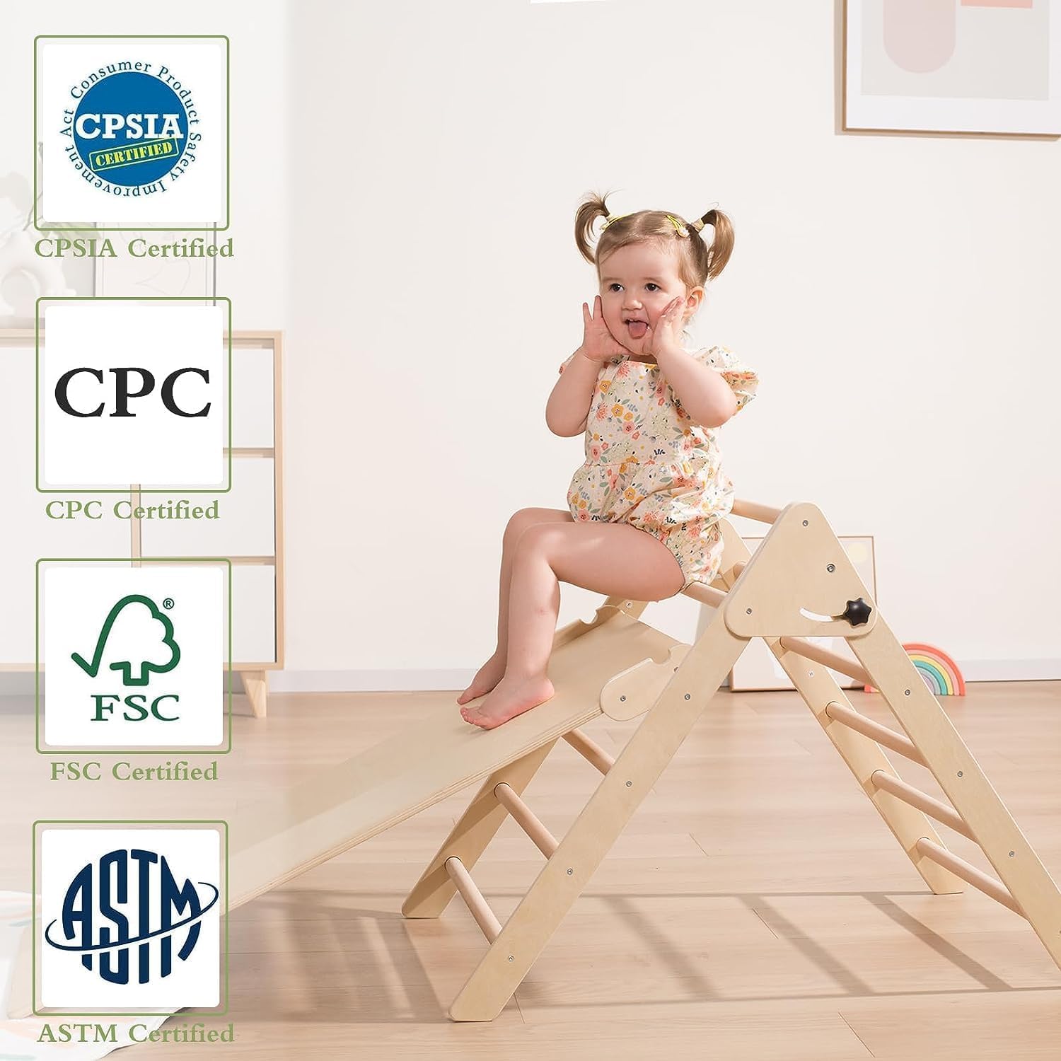 Struttura da arrampicata per fagiolo gigante Indoor, Parco giochi interno di medie dimensioni, Struttura da arrampicata per bambini da 2 a 5 anni, Giocattolo da arrampicata 8 in 1 per bambini con scivolo, parete da arrampicata, corda da arrampicata