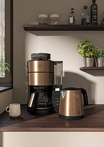 Melitta AromaFresh - Macchina da caffè con filtro - con caraffa in vetro - macinacaffè integrato - funzione timer - 10 tazze - Pure Black