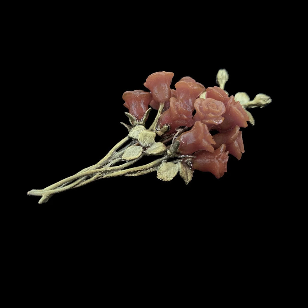 Red Rose Brooch - Flower Bouquet