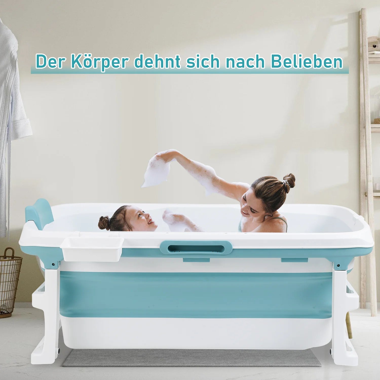 Sonnewelt Vasca da Bagno Pieghevole con Coperchio