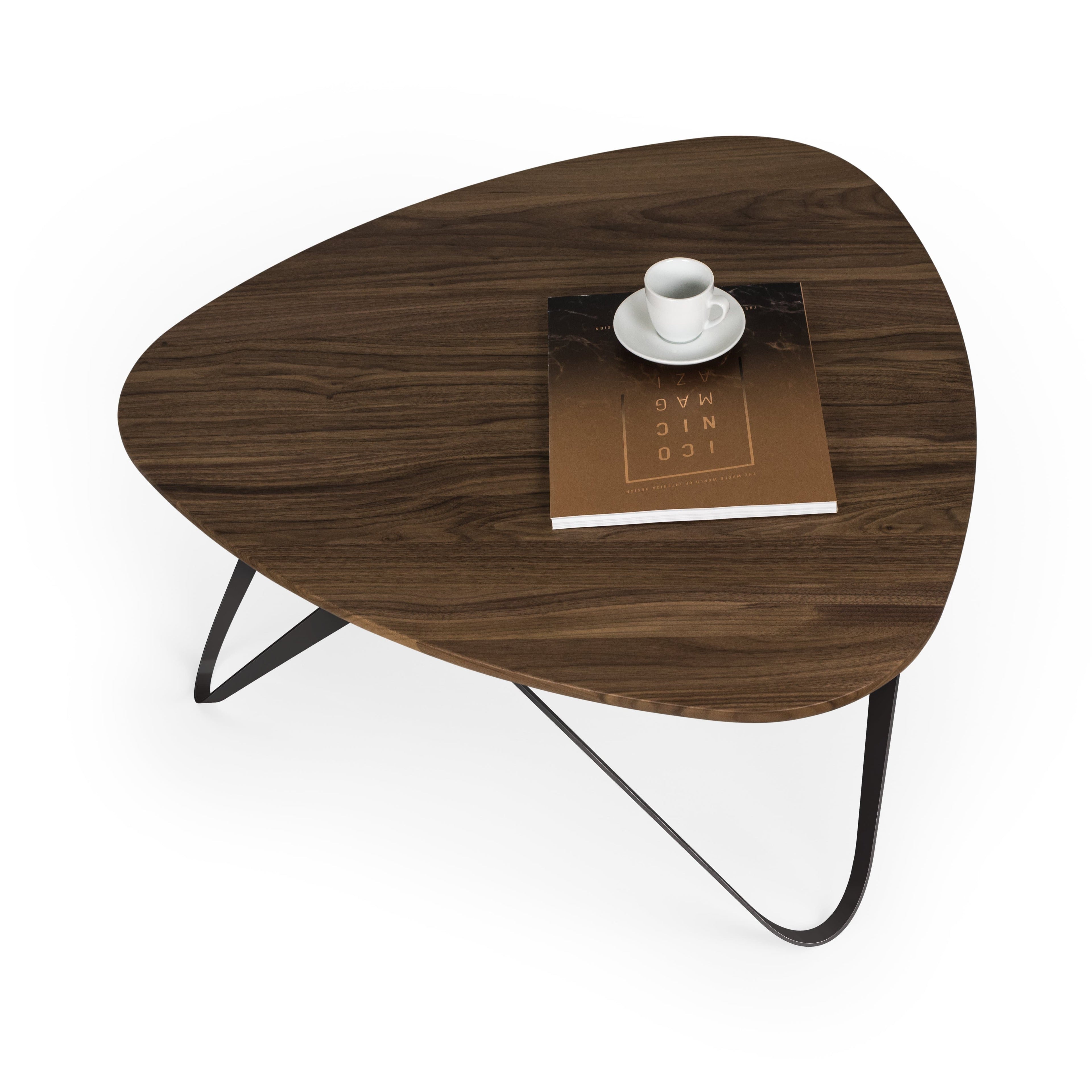 Couchtisch PLEKTRON Massivholz Nussbaum Tiefschwarz