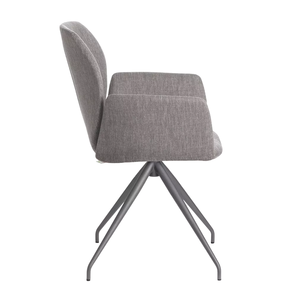 Mobitec Sedia con braccioli Mood #95, tessuto, colore a scelta, base a ragno in metallo