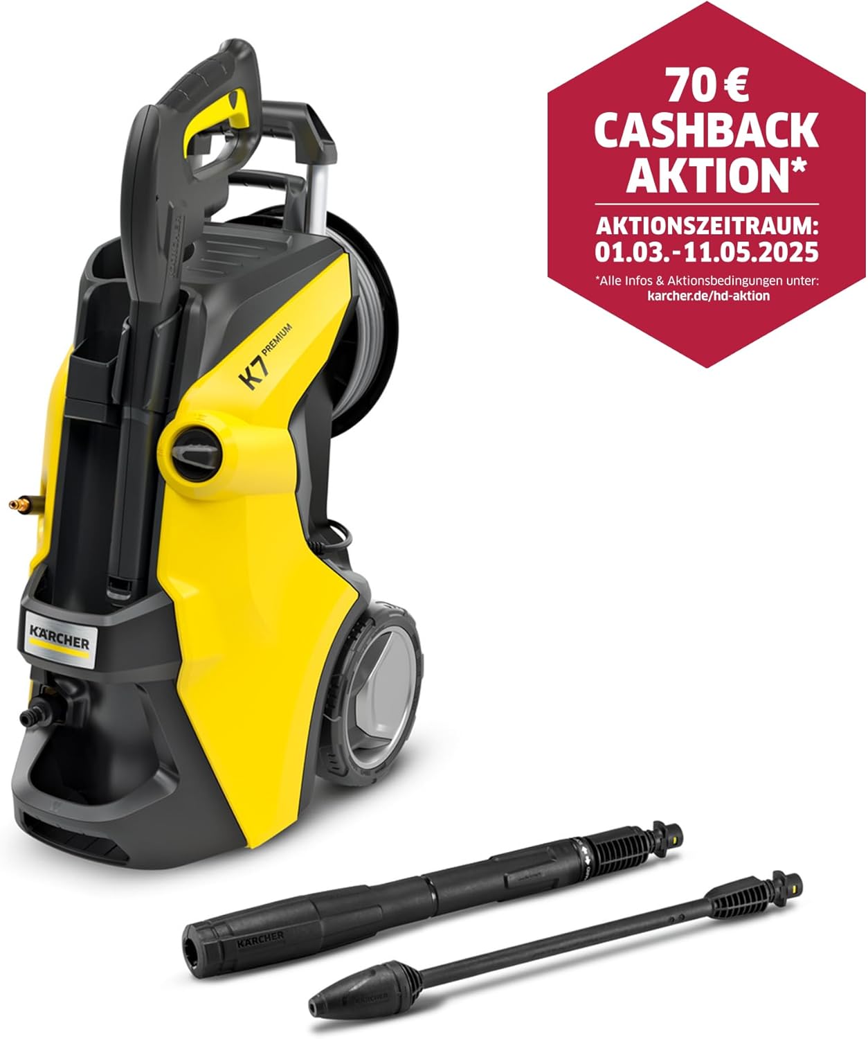 Idropulitrice Kärcher K 7 Premium Power Flex, Pressione: max. 180 bar, Portata: 600 l/h, Resa per area: 60 m²/h, Peso: 17,9 kg, Tubo flessibile ad alta pressione, Lancia mangiasporco, Lancia Vario Power