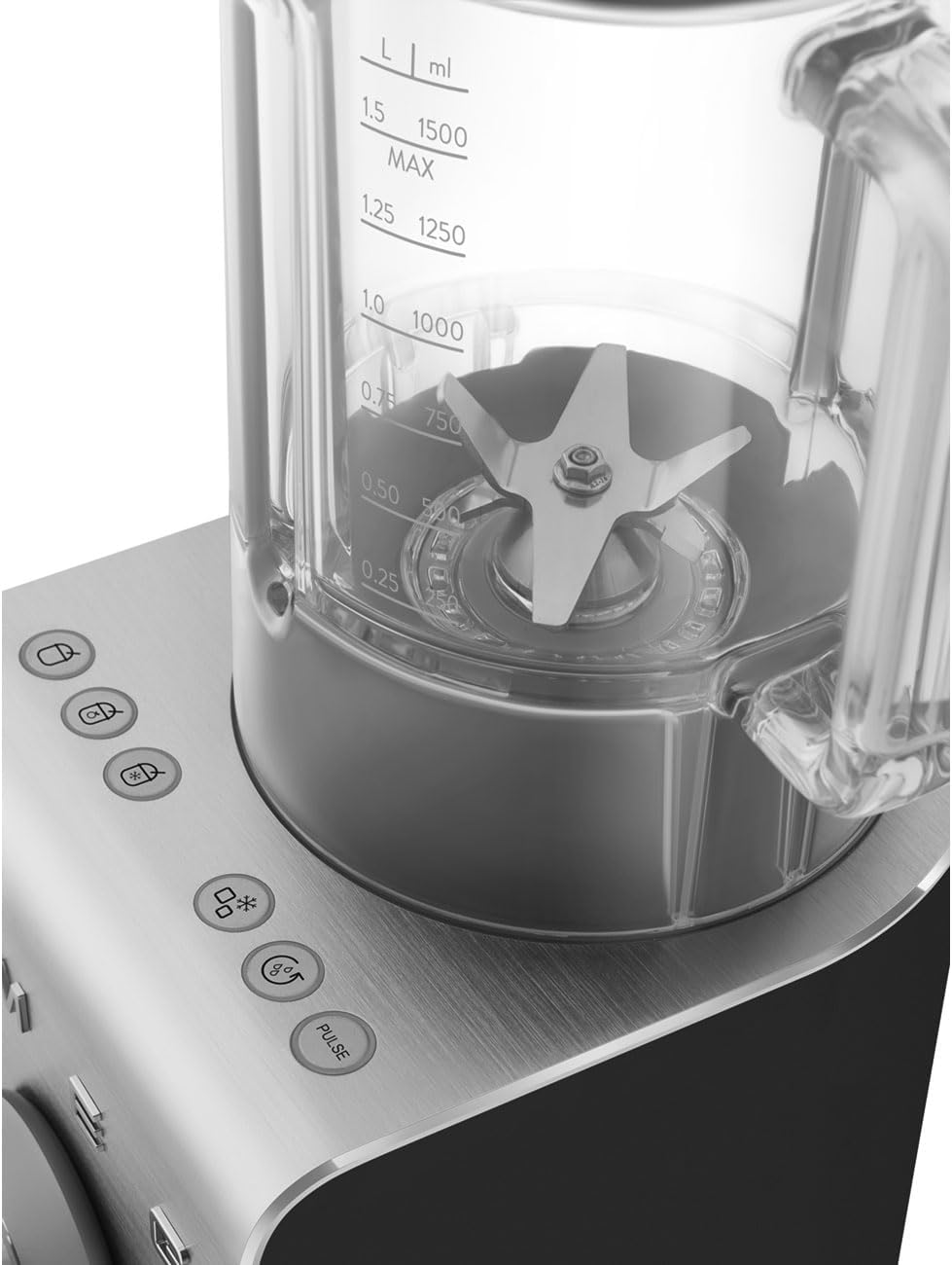 SMEG, Hochleistungsmixer BLC01BLMEU, 5 voreingestellte Programme, 9 manuelle Geschwindigkeitsstufen, Pause & Pulse-Funktion, Kunststoffgehäuse, rutschfeste Basis, 1400 W, Schwarz