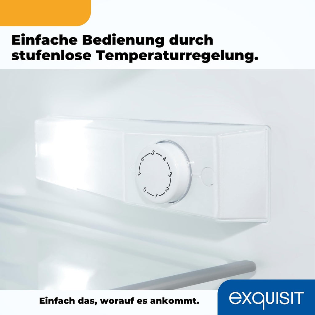 Exquisit Frigorifero senza scomparto congelatore, 133 litri, frigorifero a tutta capacità a libera installazione, cerniera porta reversibile, KS516-V-H-010D bianco