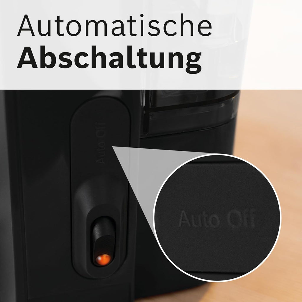 Bosch Filterkaffeemaschine MyMoment TKA3M134, Thermokanne 1 L, für 8-12 Tassen, Tropfstopp, schwenkbarer Filtertrger, Entkalkungsprogramm, abnehmbarer Wassertank, 1200 Watt, Schwarz matt