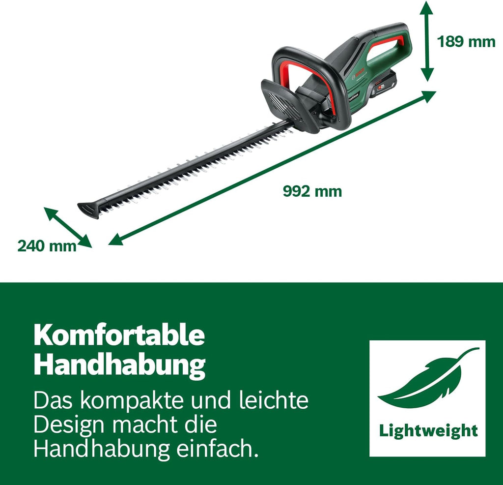 Bosch Tagliasiepi a batteria UniversalHedgeCut 18V-50 (1 batteria 2,5 Ah, sistema 18 Volt, lunghezza lama 50 cm, in scatola di cartone)