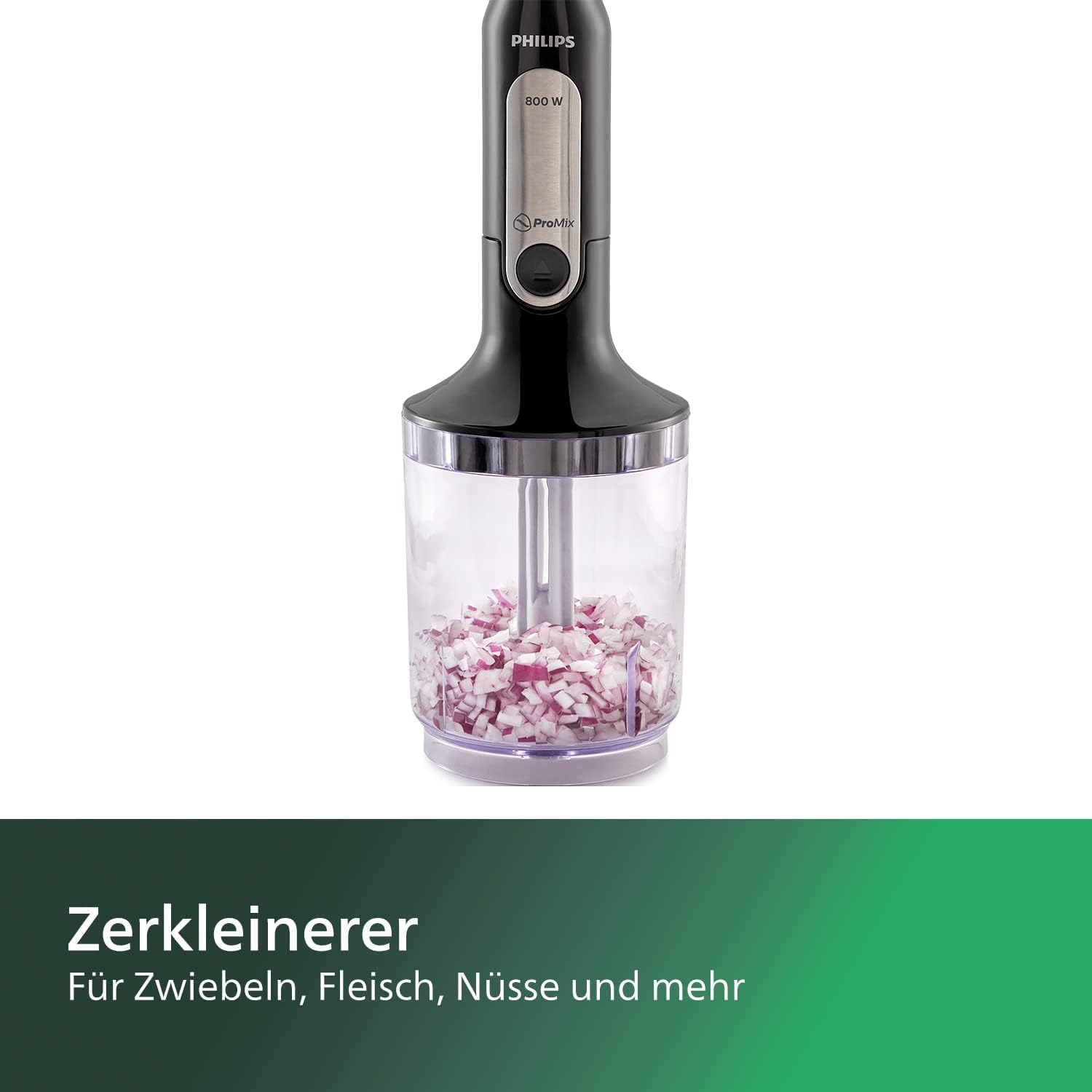 Philips Stabmixer – 800W, mit Spritzschutz, ProMix und SpeedTouch, wei (HR2650/90)