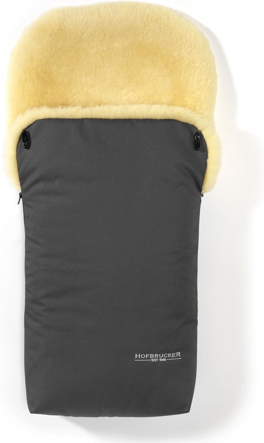 Sacco passeggino in agnello Hofbrucker Putzi, per passeggino/carrozzina, sacco termico invernale antivento e idrorepellente/sacco scaldapiedi imbottito con parte superiore rimovibile/in vera pelliccia di agnello/Prodotto in Germania
