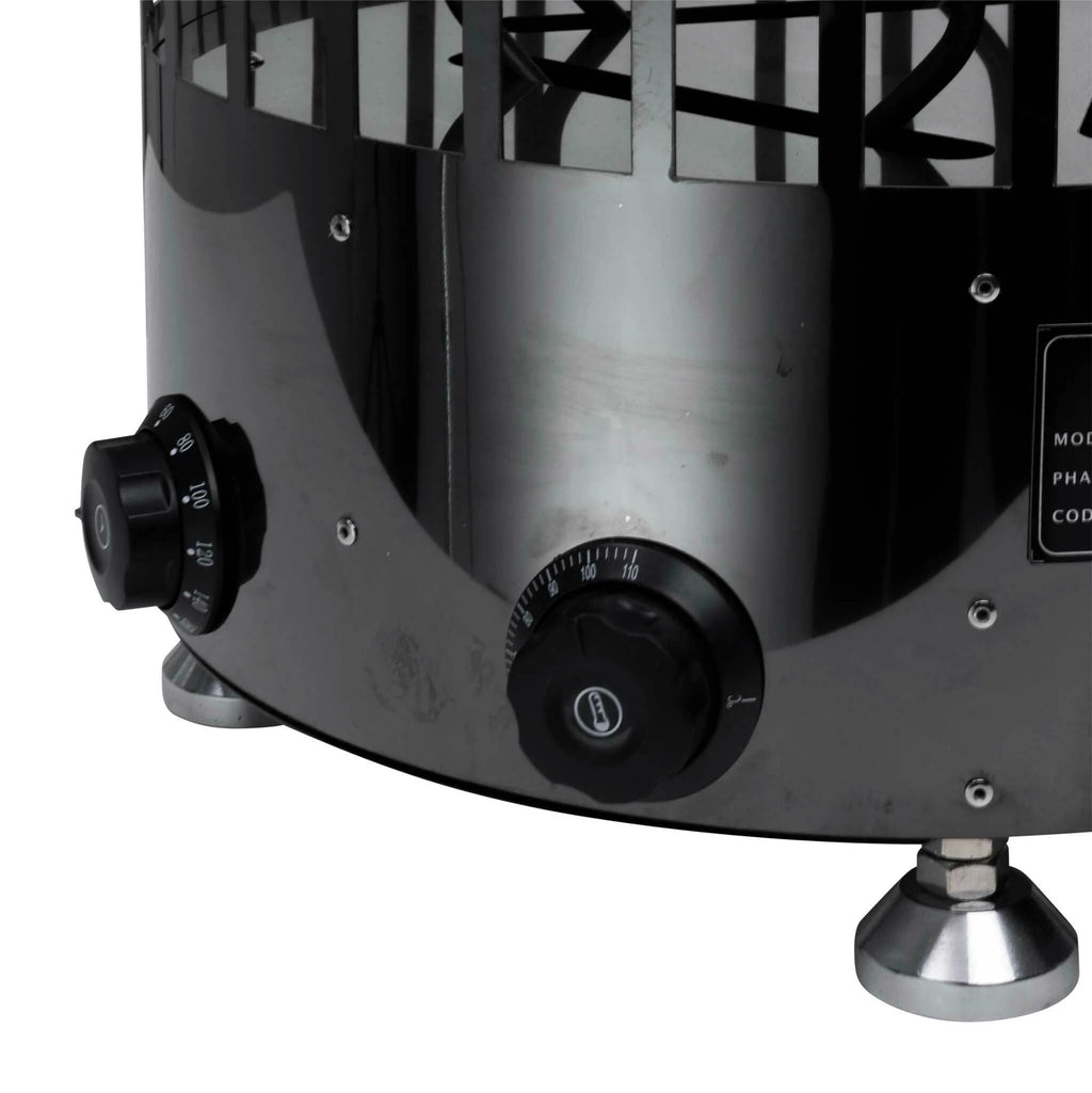 Stufa elettrica Vasta Saunaofen Ignite 6kw, controllo fisso, 5-8m3, acciaio nero