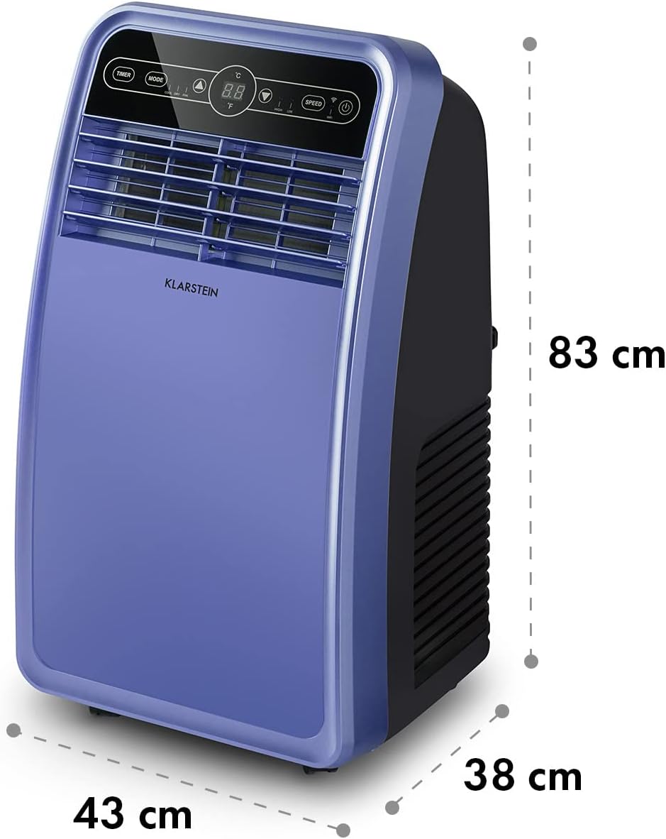Klarstein Climatizzatore Portatile con Tubo di Scarico, Condizionatore 4-in-1 con Ventilatore, Deumidificatore e Modalità Notturna, Piccolo e Portatile per Casa e Ufficio, Controllo tramite App, 12000 BTU