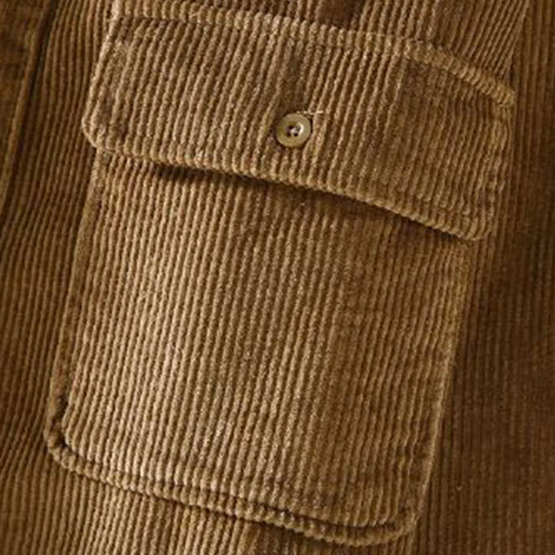 Camicia invernale da uomo in velluto a coste elegante