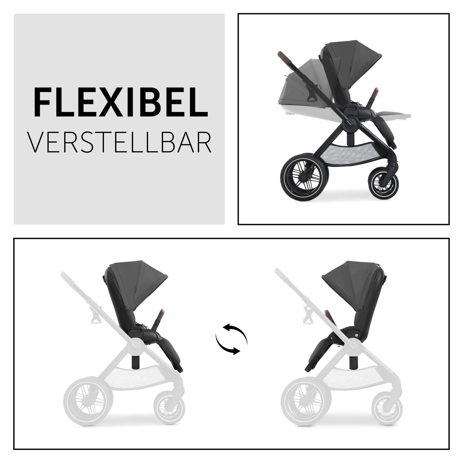 hauck Kinderwagen mit Beindecke Walk N Care ab Geburt bis 22 kg mit Liegefunktion, Becherhalter, Sitz Wendbar & Höhenverstellbar, Gummireifen, Teleskopgriff, UPF 50+, Zusammenklappbar (Dark Navy Blue9
