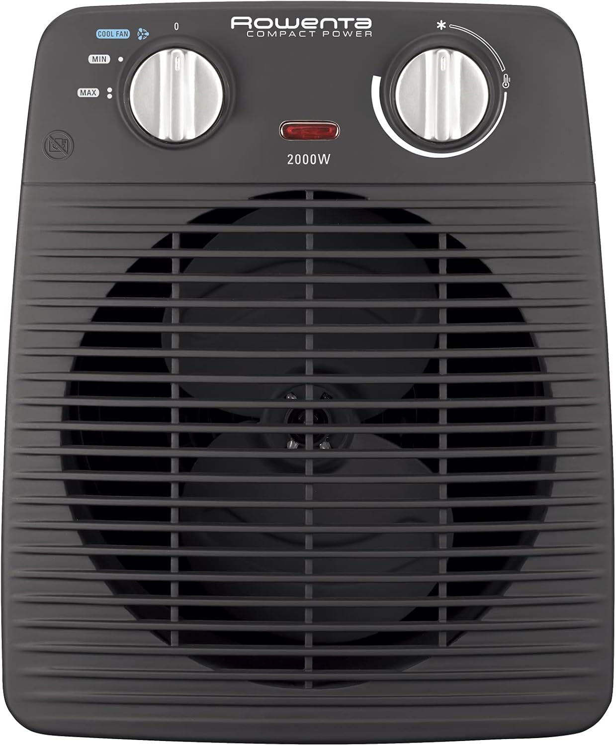 Rowenta Instant Comfort Aqua Termoventilatore, Due Livelli di Riscaldamento, Funzione Ventilatore, Consumo Energetico Regolabile, Silenzioso, Stufa Elettrica, Grigio Chiaro, SO6510F2, 1200 - 2400w