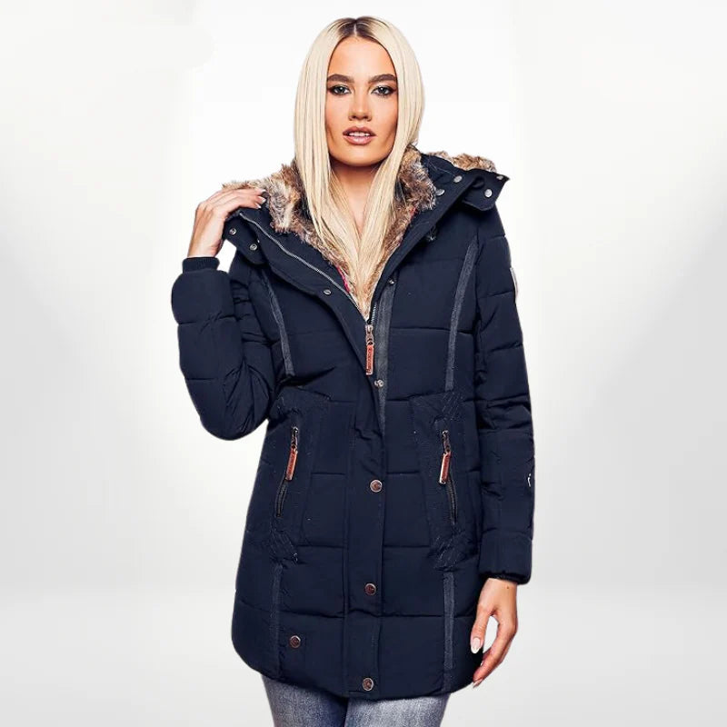 Warmer Wintermantel mit Pelz für Frauen, ideal für zustzlichen Komfort und Stil