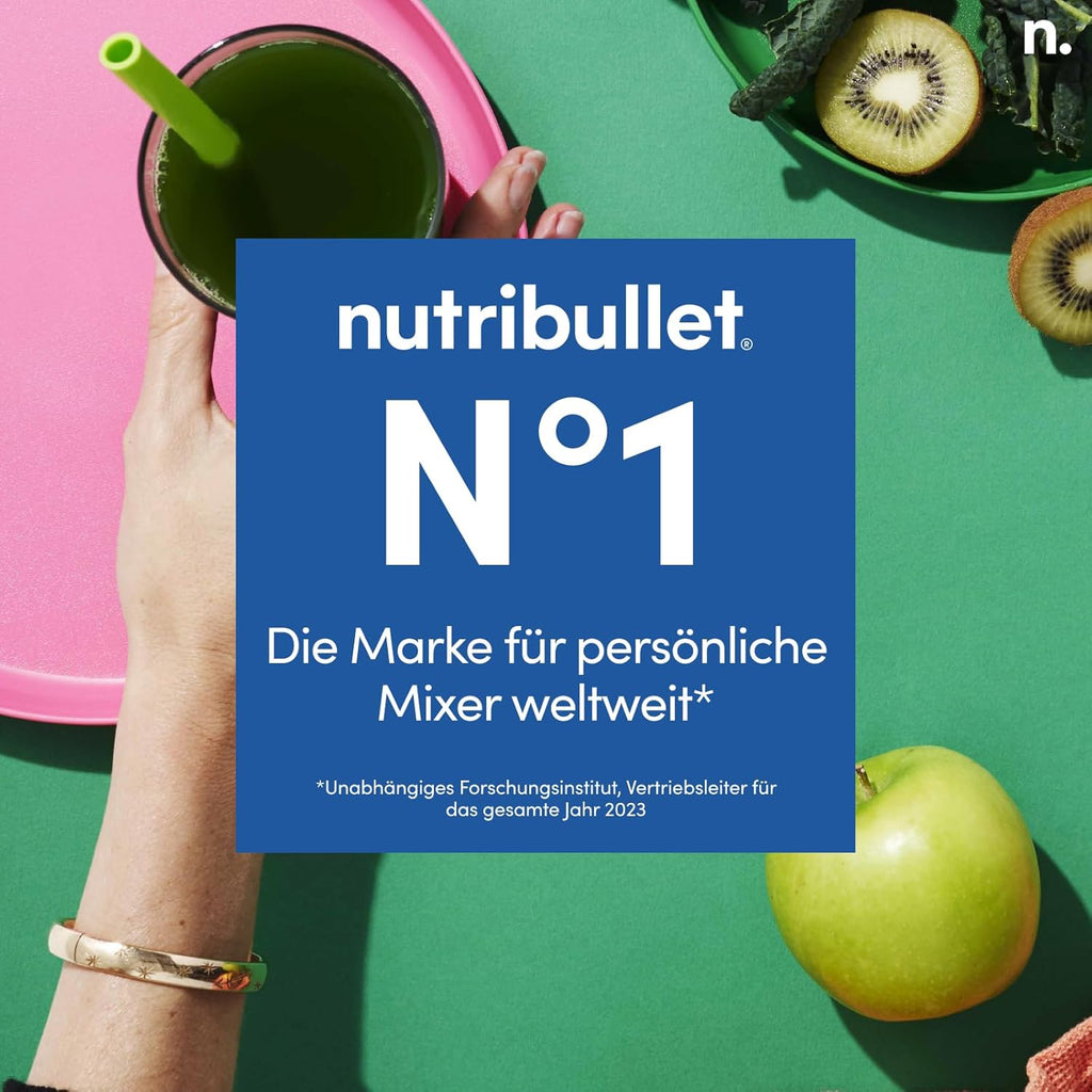 nutribullet Pro, 900 Watt, Facile e veloce da usare, Compatto, Facile da pulire, Con bicchiere da 700 ml, Frullatore per smoothie, Mixer elettrico, NB904B, Nero