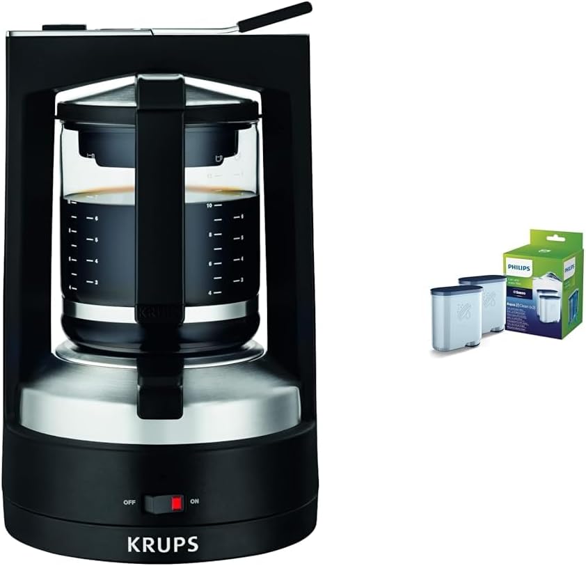 Krups KM4689 Macchina da caffè con filtro T8 | 850 Watt | Spegnimento automatico | 8-12 tazze | Interruttore on/off illuminato | Nero