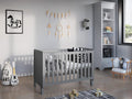Love For Sleep Babybett Beistellbett 120x60cm mit Schaumstoffmatratze Aloe Vera Grau-Kiefer Francis Kinderbett Baby Bett Holz - Kinderbett Babybett, Mitwachsend Gitterbett Baby Bed