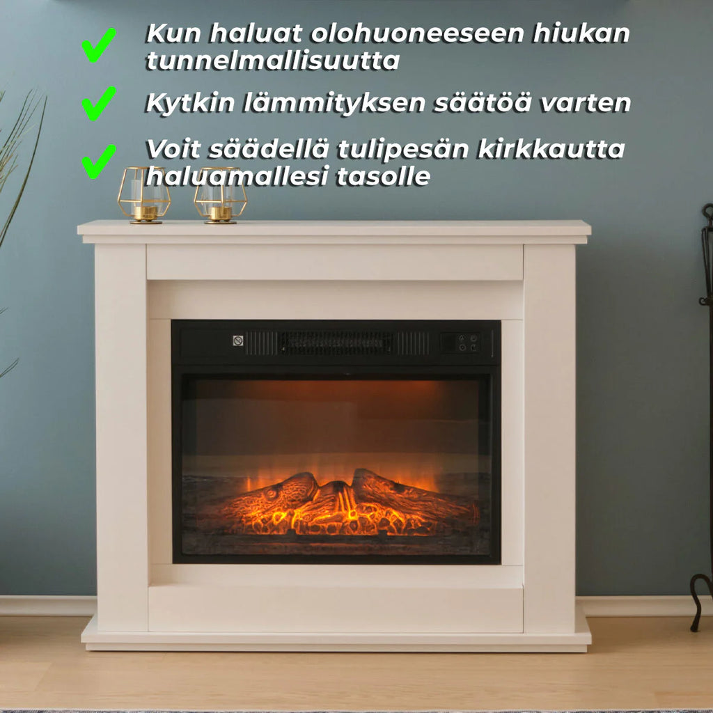 Lykke Caminetto Elettrico L, 2000W, Bianco