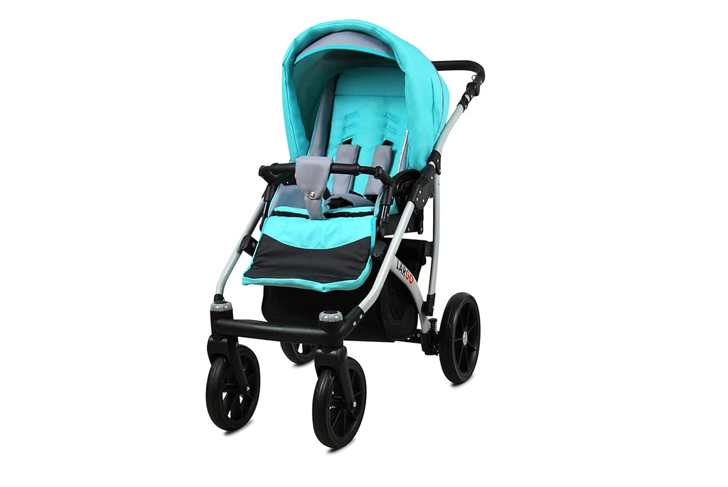 BabyLux Largo 2-in-1 Baby Kinderwagen Tief und Kinderwagen mit Zubehör Verstellbar und faltbar Aluminiumkonstruktion Wasserdicht Nicht abnehmbare Räder Brown Cream White Frame