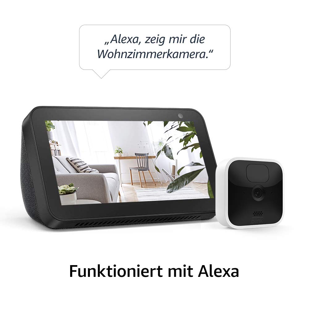 Blink Indoor – kabellose HD-Sicherheitskamera mit zwei Jahren Batterielaufzeit, Bewegungserfassung und Zwei-Wege-Audio, funktioniert mit Alexa | System mit vier Kameras