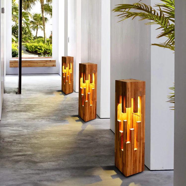 STALATTITE Legno Colonna Illuminazione LED