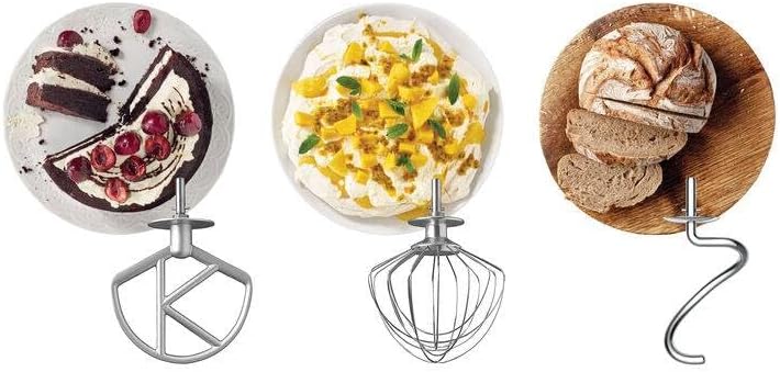 Kenwood kMix KMX750RD Robot da cucina, Ciotola in acciaio inox da 5 litri, Sistema di sicurezza Safe-Use, Corpo in metallo, 1000 Watt, Inclusi set di 3 accessori da pasticceria e paraspruzzi, Rosso