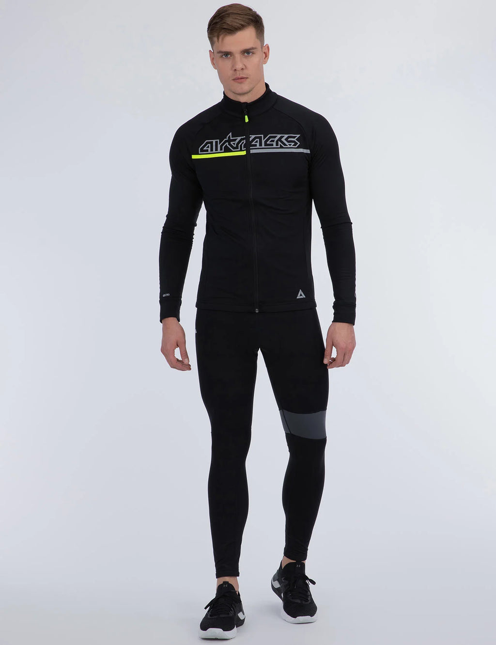 Set maglia e pantaloncini invernali da ciclismo termico da uomo Pro Team II nero - grigio