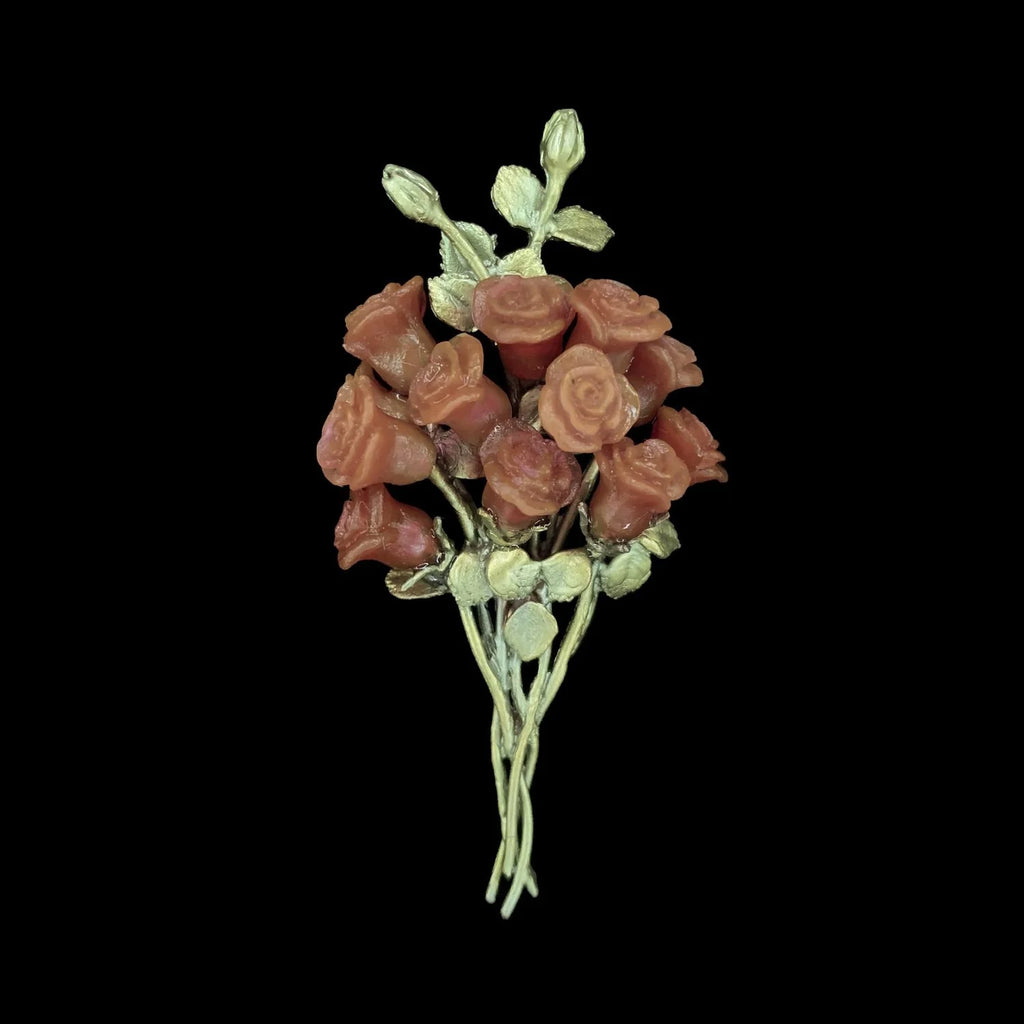 Red Rose Brooch - Flower Bouquet
