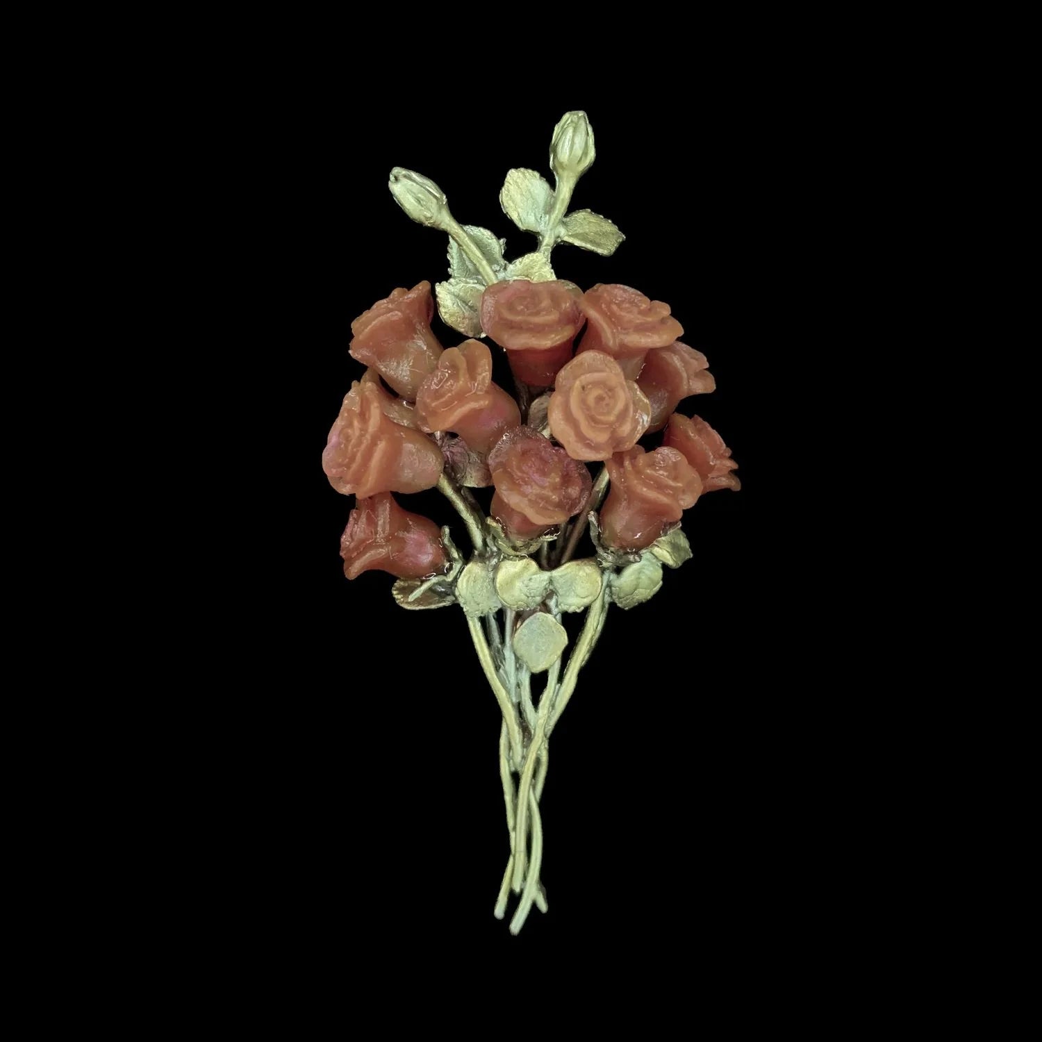 Red Rose Brooch - Flower Bouquet