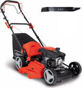 Scheppach MS161-46 Tosaerba a benzina - Larghezza di taglio 46 cm | Sacco di raccolta da 55 litri | Telaio in acciaio | Regolazione altezza a 7 livelli | Funzione mulching | Trazione | Scarico laterale | incl. olio motore
