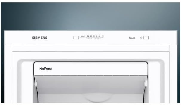 Siemens GS54NAWCV iQ500 Congelatore verticale, 176 x 70 cm, 327 L, NoFrost mai più sbrinamento, bigBox spazio per alimenti di grandi dimensioni, varioZone ripiani e cassetti flessibili in vetro, Bianco