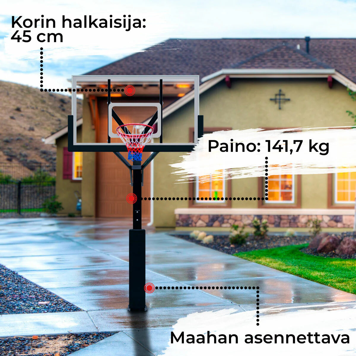 Prosport Basketballkorb für den Boden Pro 2.3 - 3.05m