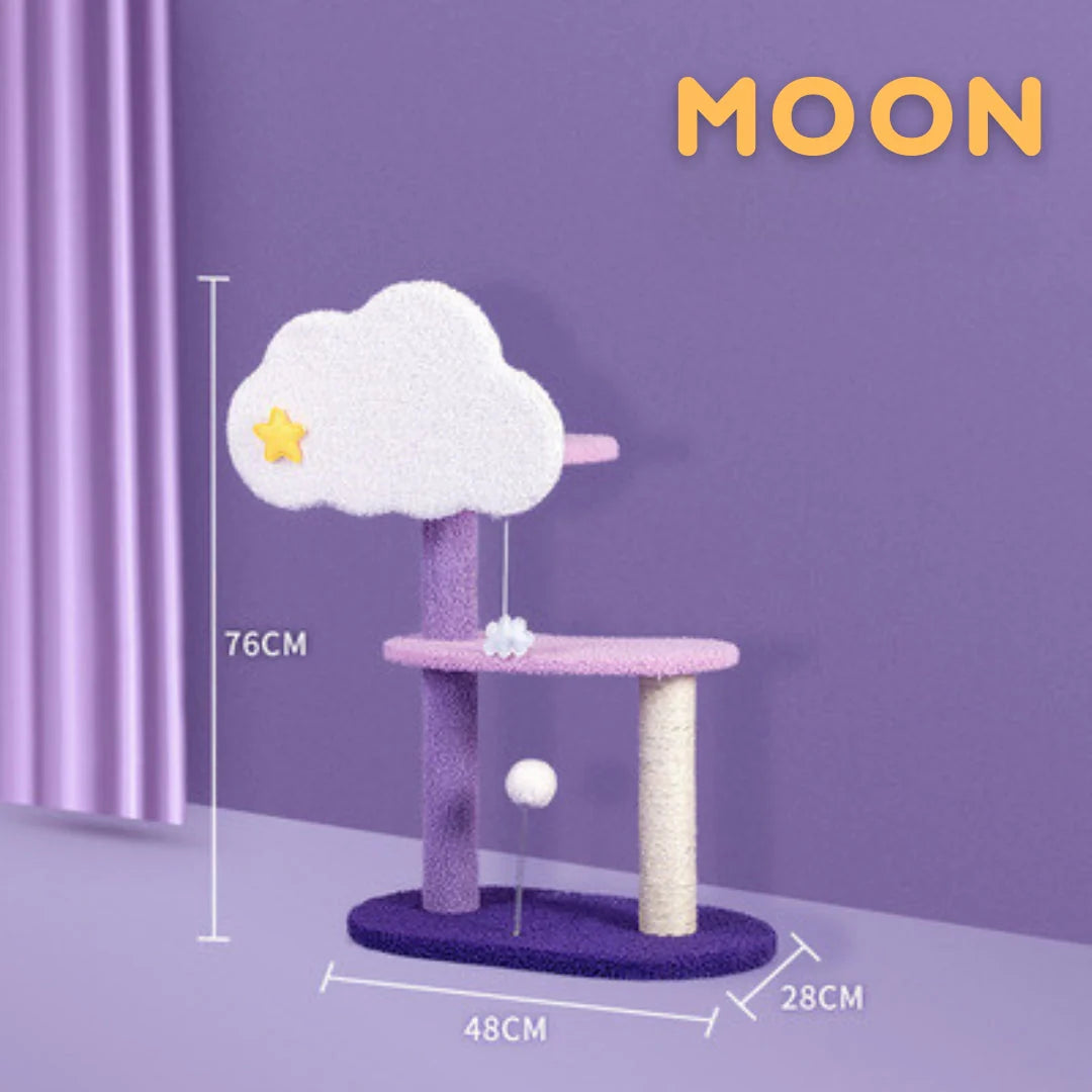 MOON Kratzbaum – Vielseitiger Katzenbaum mit Kratzstangen und Kuschelhhlen