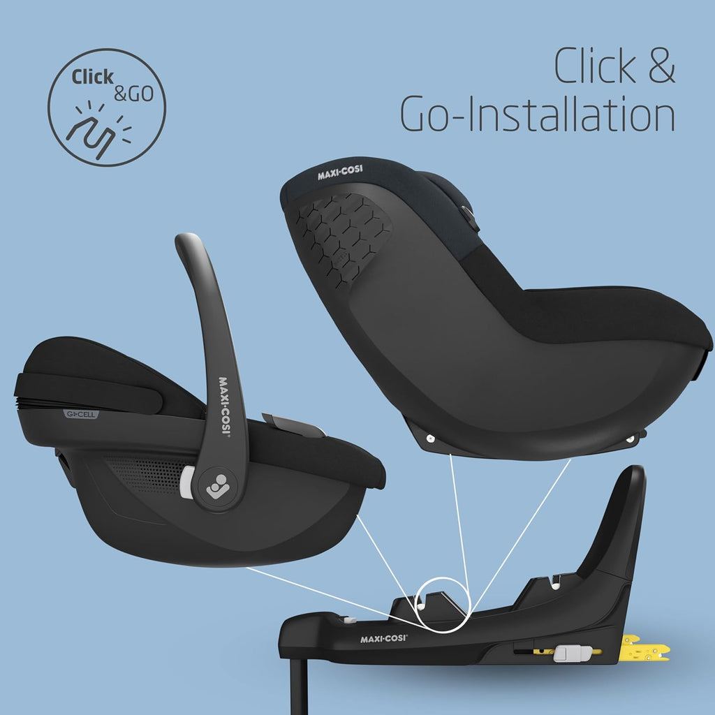 Maxi-Cosi Pebble 360 Pro, Seggiolino auto reclinabile SlideTech, da 0 a 15 mesi, da 0 a 13 kg, da 40 a 87 cm, per i seggiolini auto girevoli FamilyFix 360 Pro, G-CELL Side Impact Protection, Tonal Graphite