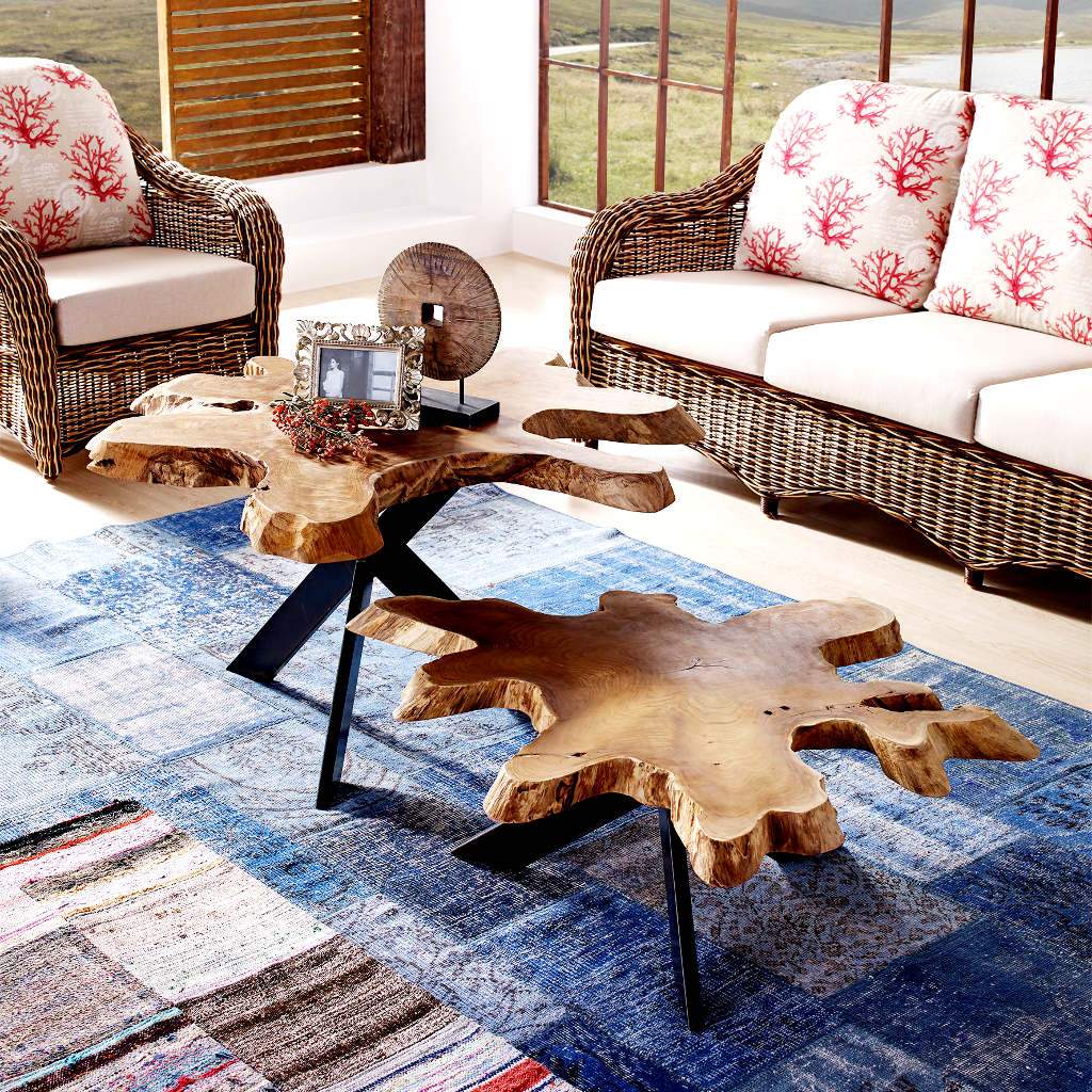 Tavolino da salotto in legno BRADY 70-95 cm
