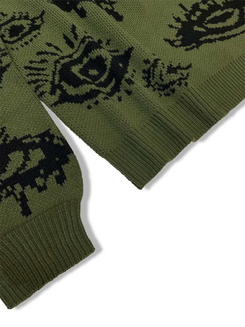 Stasha - Rundhals-Pullover mit Augen-Muster