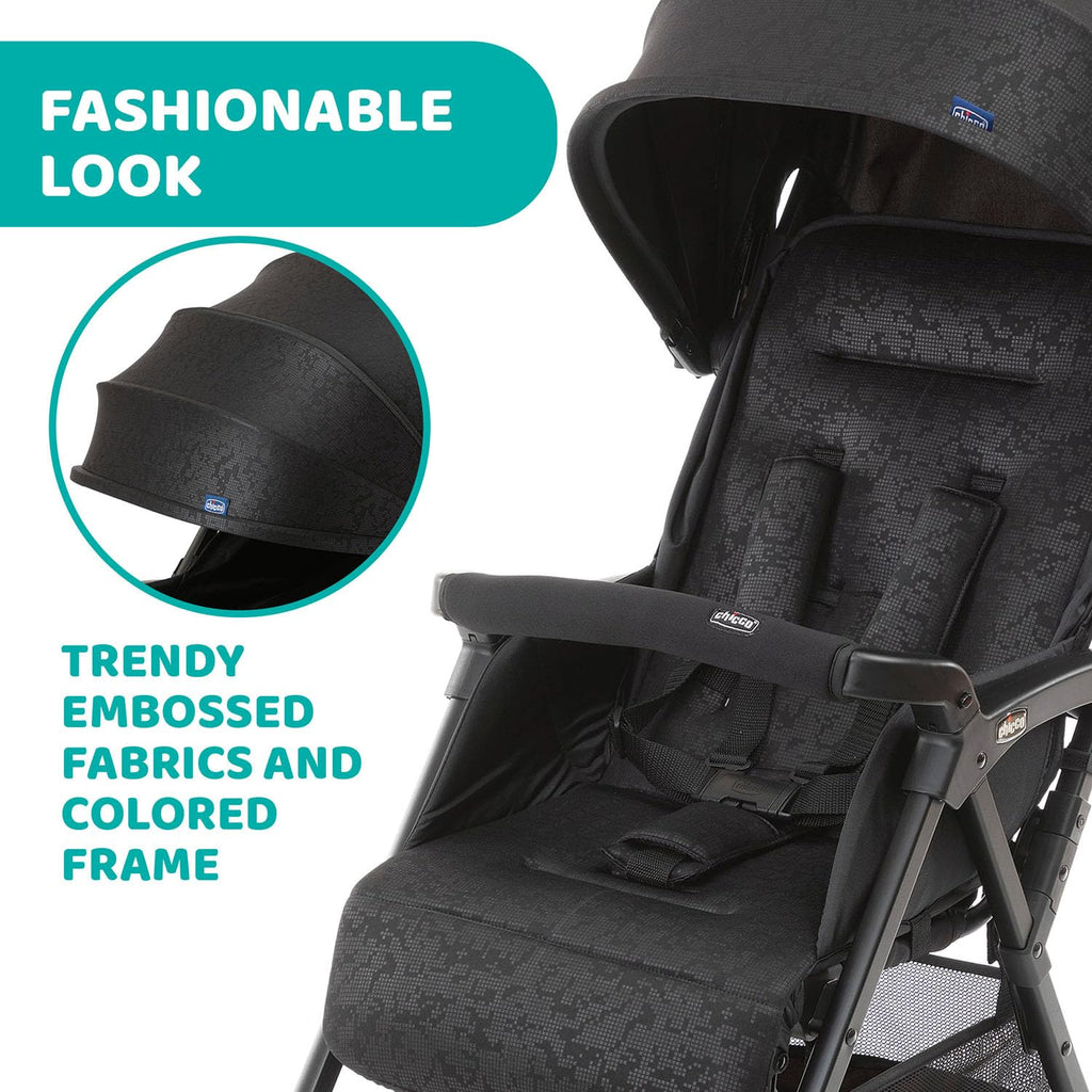 Chicco OHlalà 3 Ultra-Leichtgewicht Kinderwagen von Geburt bis 15 kg, Liege- und Faltbuggy mit großem Einkaufskorb, Kompakt, Regenschutz und Ausziehbares Verdeck