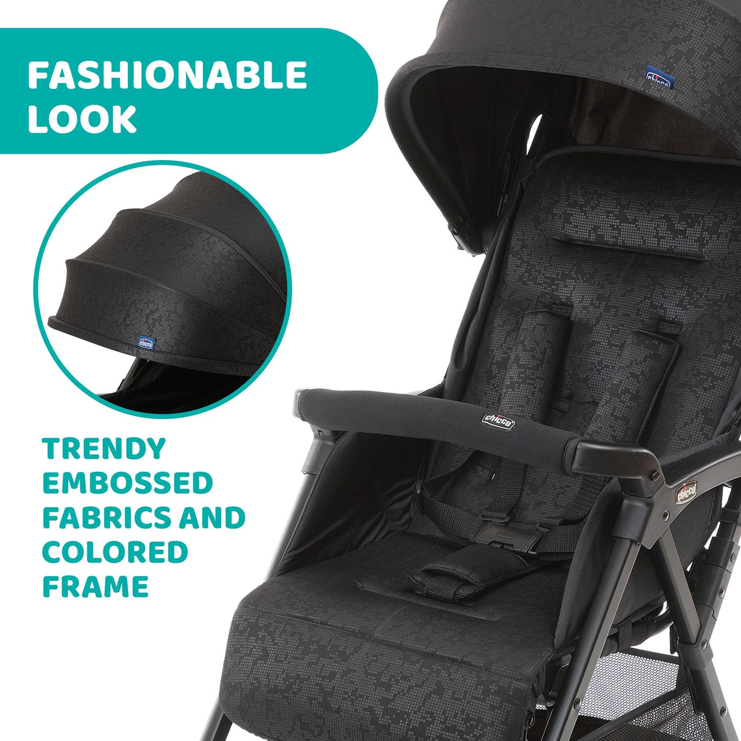 Chicco OHlalà 3 Ultra-Leichtgewicht Kinderwagen von Geburt bis 15 kg, Liege- und Faltbuggy mit großem Einkaufskorb, Kompakt, Regenschutz und Ausziehbares Verdeck
