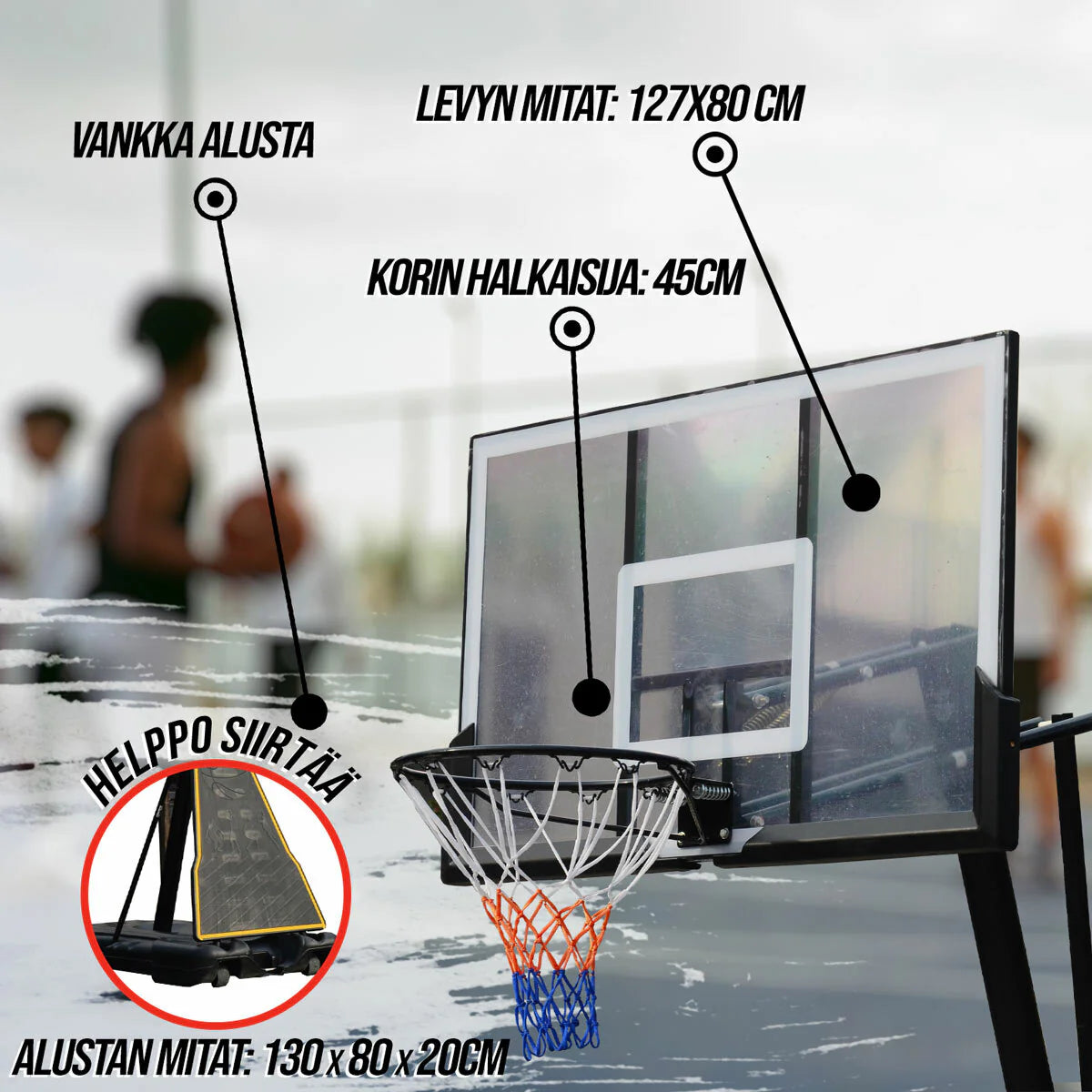Canestro da basket ProSport 2,45-3,05 m