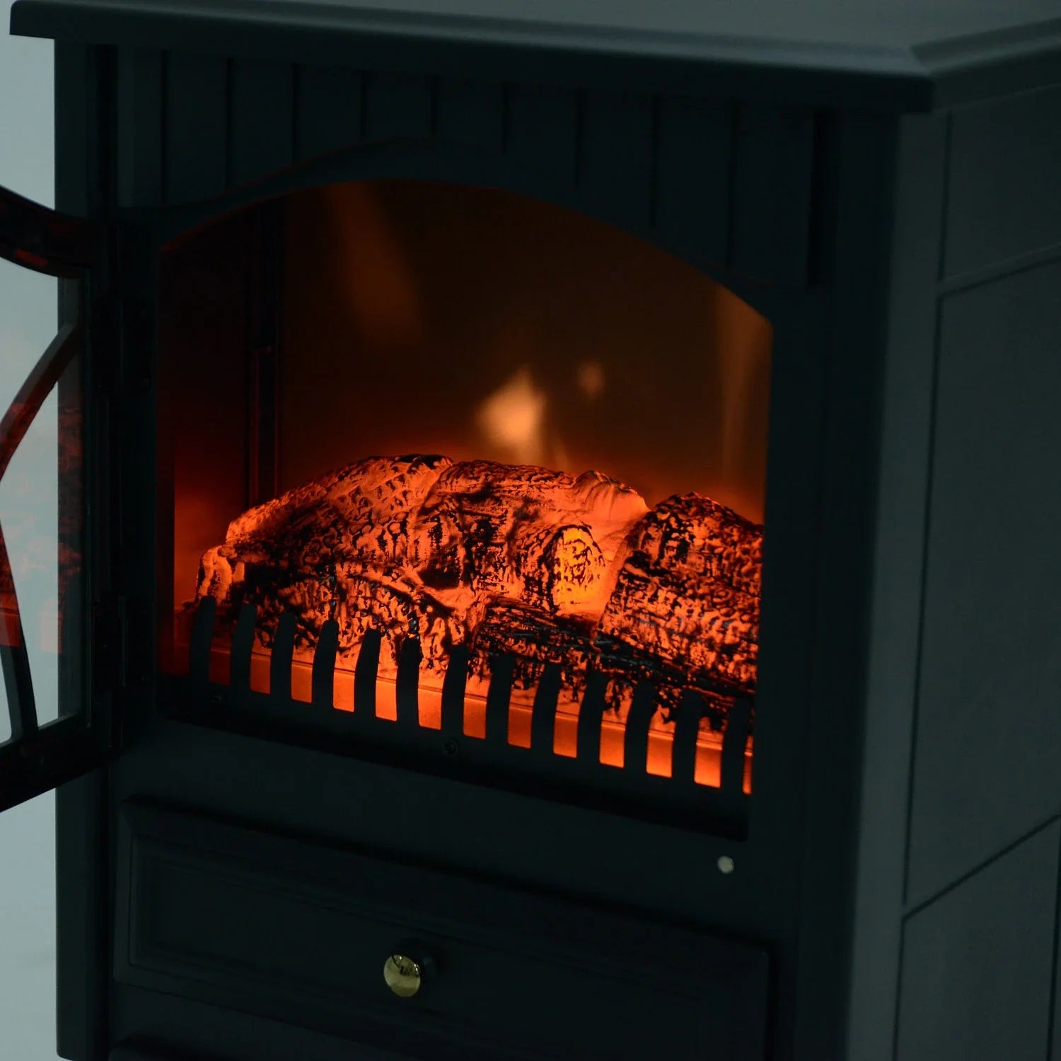 HOMCOM Camino elettrico Stufa rustica Effetto fiamma
