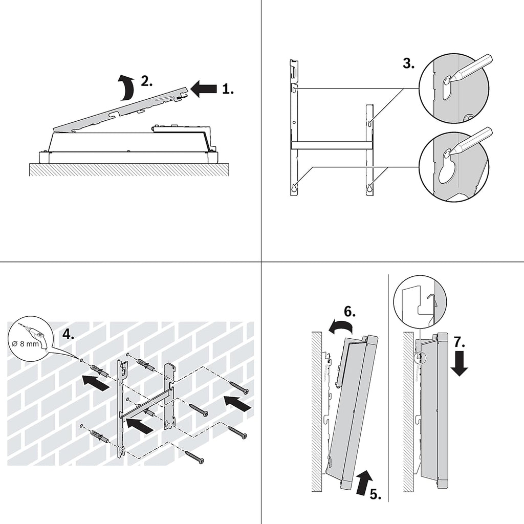 Bosch Thermotechnik convettore elettrico Heat Convector 4000-20, per circa 20m con 2000W incl. regolatore elettronico, display LED, programma settimanale, 5 anni di garanzia sul prodotto