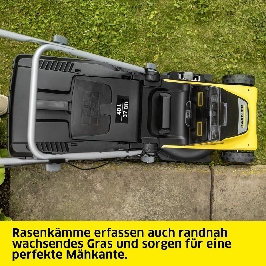 Kärcher Akku-Rasenmäher LMO 2-18, Grasfangbehältervolumen 30 l, 5 stufige Schnitthöhenverstellung 3.500 U/min, ohne Akku und Ladegerät, gelb