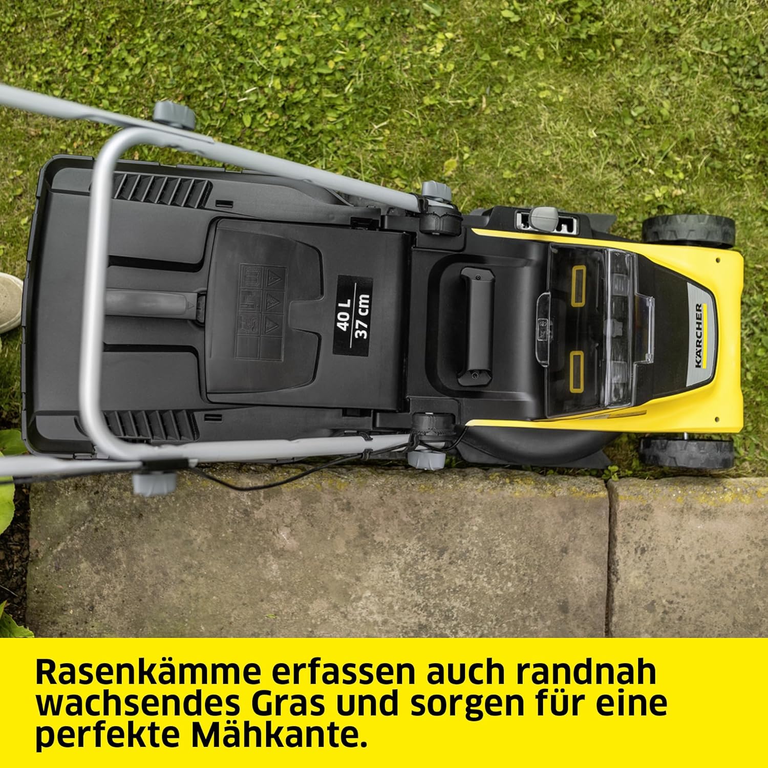 Kärcher Akku-Rasenmäher LMO 2-18, Grasfangbehältervolumen 30 l, 5 stufige Schnitthöhenverstellung 3.500 U/min, ohne Akku und Ladegerät, gelb