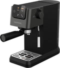 GRUNDIG KSM 5330 Macchina da caffè con portafiltro e contenitore per il latte integrato, 1628 W di potenza, 15 bar di pressione della pompa, ugello doppio, display touch a colori, BrewSense, CreamyPro, Inox scuro/Nero