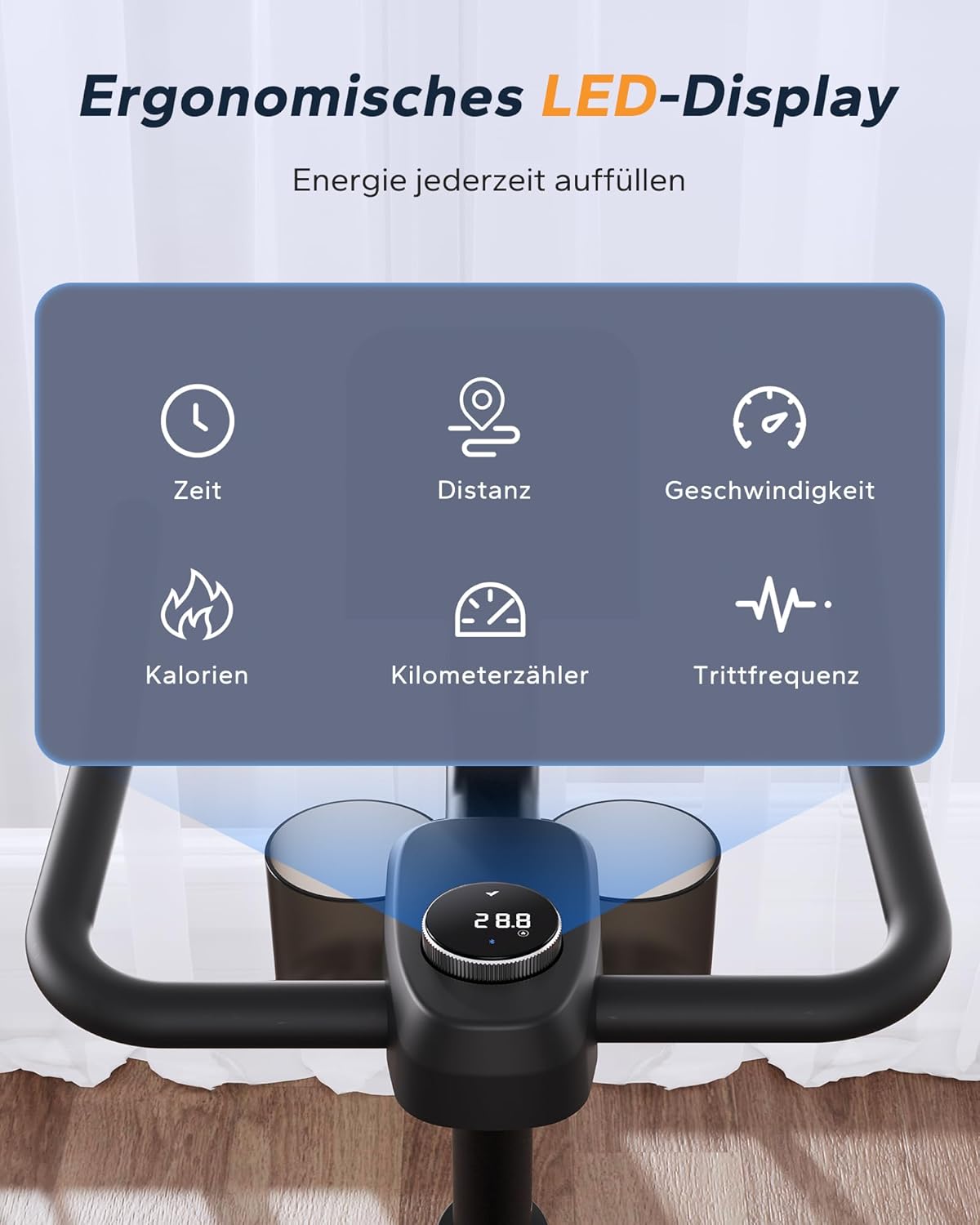 MERACH Cyclette con Resistenza Regolabile, Bici da Allenamento Silenziosa con Monitor LCD Migliorato, Supporto per Tablet, Cyclette da Interno per Cardio Fitness a Casa, App Dedicata, Fino a 136 kg