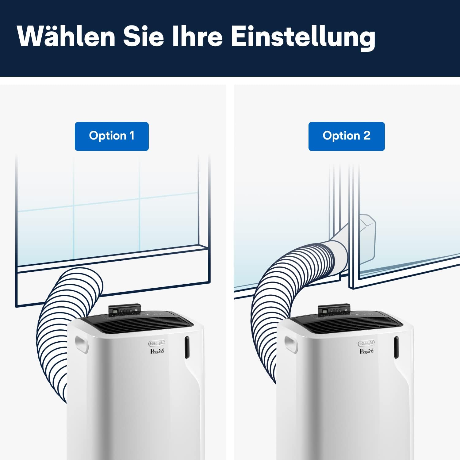 De'Longhi Pinguino PAC EM93 Silent, climatizzatore portatile per ambienti fino a 90 m³, 10.500 BTU/h, 2,6 kW, 63 dB, funzione deumidificatore, classe energetica A, timer 24 ore, bianco