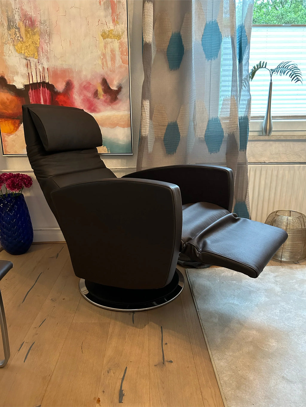 Strssle Relaxsessel Age kleiner verstellbarer Sessel, Leder dunkelbraun